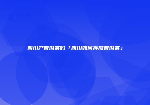 四川产普洱茶吗「四川如何存放普洱茶」