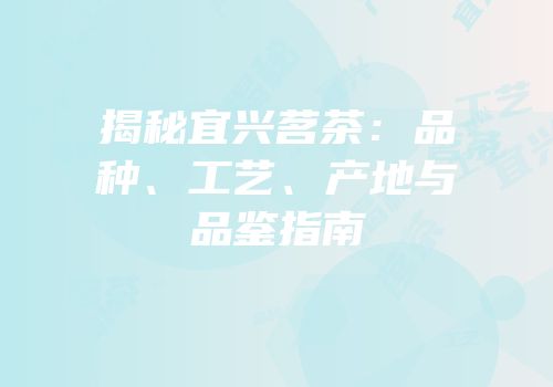 揭秘宜兴茗茶：品种、工艺、产地与品鉴指南