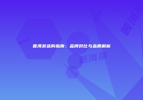 普洱茶选购指南：品牌对比与品质解析