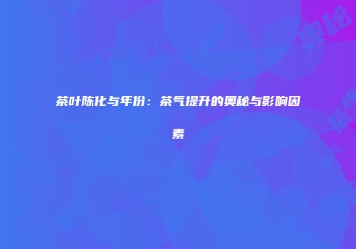 茶叶陈化与年份：茶气提升的奥秘与影响因素