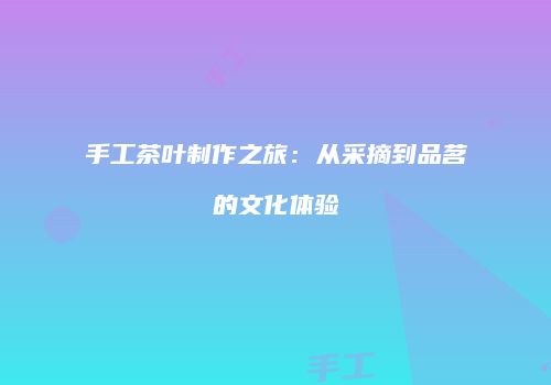 手工茶叶制作之旅：从采摘到品茗的文化体验