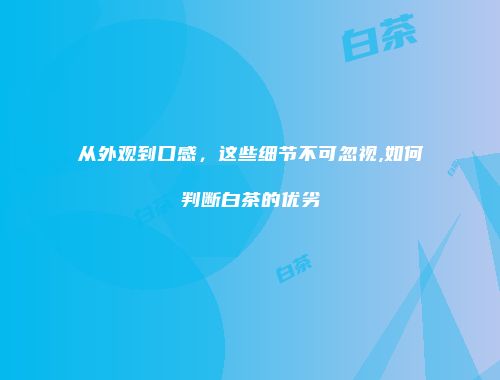 从外观到口感，这些细节不可忽视,如何判断白茶的优劣