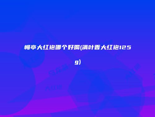 幔亭大红袍哪个好喝(满叶香大红袍125g)