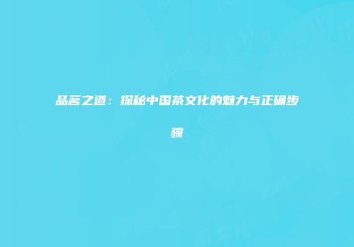 品茗之道：探秘中国茶文化的魅力与正确步骤