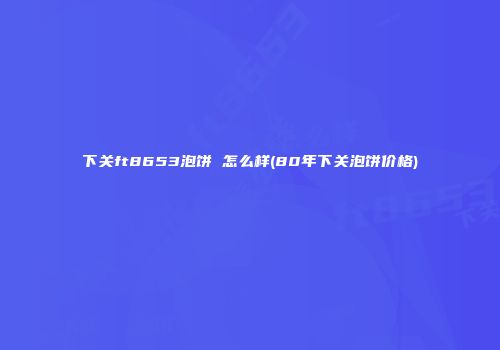 下关ft8653泡饼 怎么样(80年下关泡饼价格)