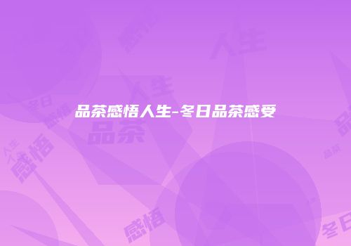 品茶感悟人生-冬日品茶感受