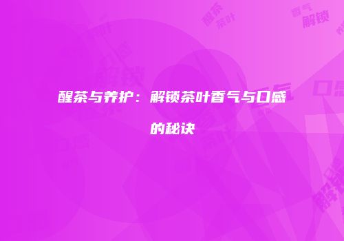 醒茶与养护：解锁茶叶香气与口感的秘诀