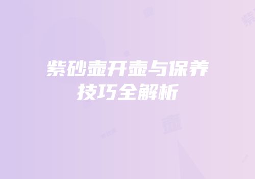 紫砂壶开壶与保养技巧全解析
