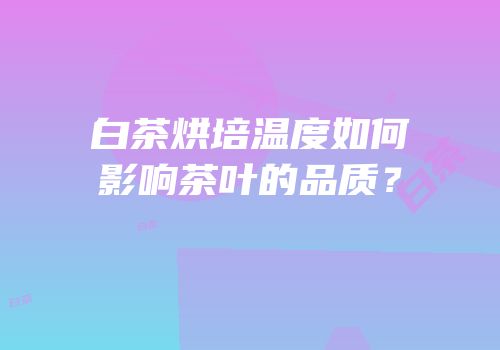 白茶烘培温度如何影响茶叶的品质？