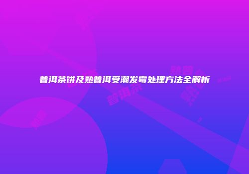 普洱茶饼及熟普洱受潮发霉处理方法全解析