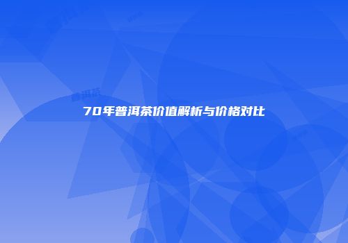 70年普洱茶价值解析与价格对比