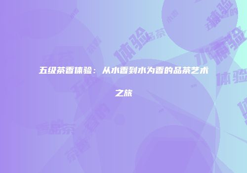 五级茶香体验：从水香到水为香的品茶艺术之旅