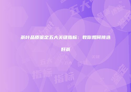 茶叶品质鉴定五大关键指标：教你如何挑选好茶
