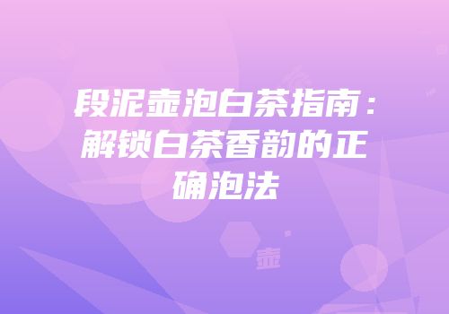 段泥壶泡白茶指南：解锁白茶香韵的正确泡法