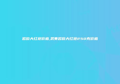 岩韵大红袍价格,武夷岩韵大红袍250克价格