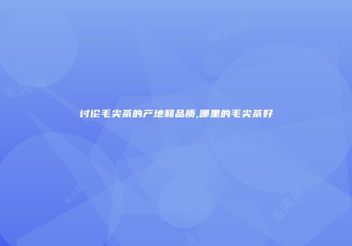 讨论毛尖茶的产地和品质,哪里的毛尖茶好