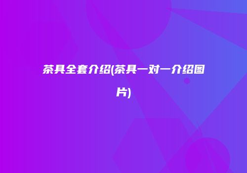 茶具全套介绍(茶具一对一介绍图片)