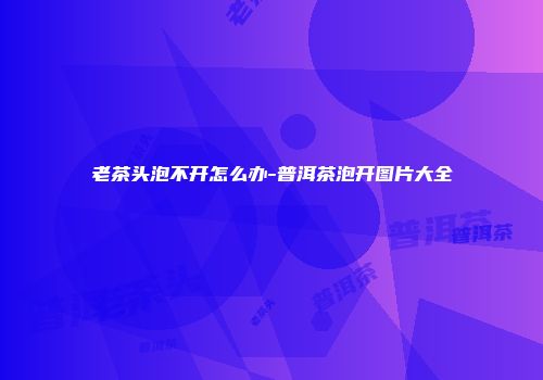 老茶头泡不开怎么办-普洱茶泡开图片大全