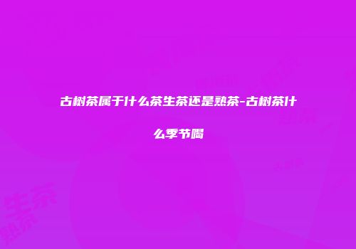 古树茶属于什么茶生茶还是熟茶-古树茶什么季节喝