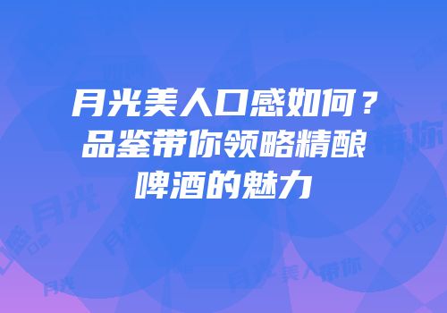月光美人口感如何？品鉴带你领略精酿啤酒的魅力