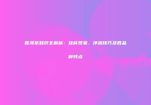普洱茶知识全解析：挂杯现象、冲泡技巧及各品种特点