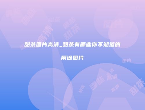 甜茶图片高清_甜茶有哪些你不知道的用途图片