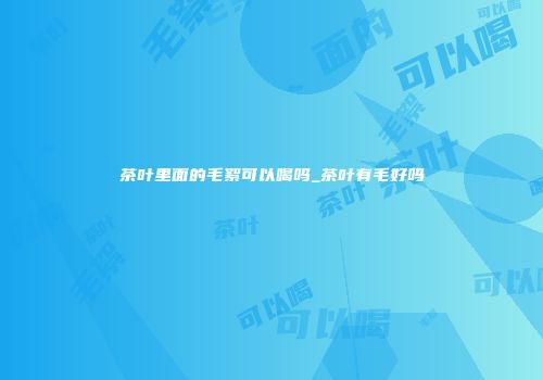 茶叶里面的毛絮可以喝吗_茶叶有毛好吗