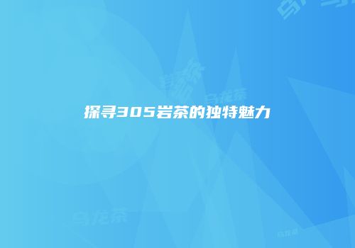 探寻305岩茶的独特魅力