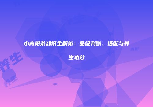 小青柑茶知识全解析：品级判断、搭配与养生功效