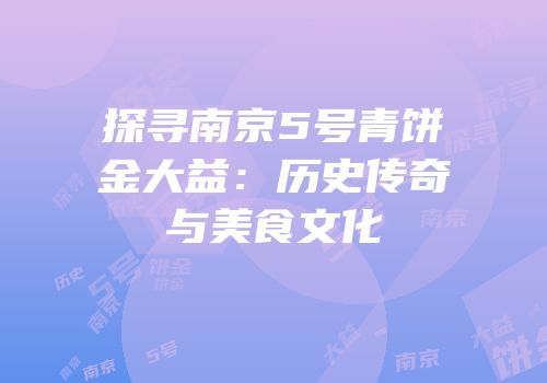 探寻南京5号青饼金大益：历史传奇与美食文化