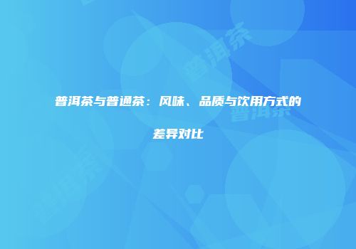 普洱茶与普通茶：风味、品质与饮用方式的差异对比