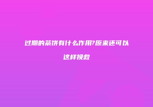 过期的茶饼有什么作用?原来还可以这样挽救
