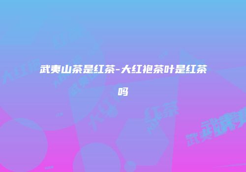 武夷山茶是红茶-大红袍茶叶是红茶吗