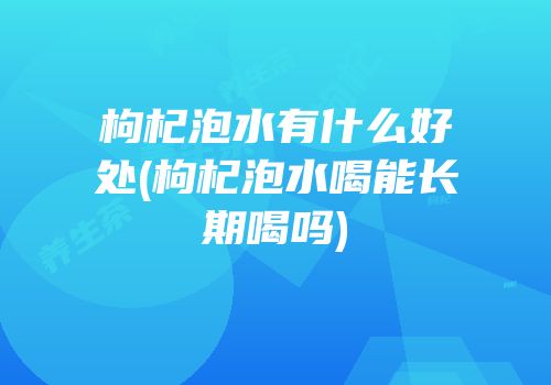 枸杞泡水有什么好处(枸杞泡水喝能长期喝吗)
