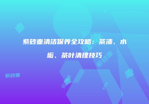 紫砂壶清洁保养全攻略：茶渍、水垢、茶叶清理技巧