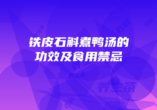 铁皮石斛煮鸭汤的功效及食用禁忌