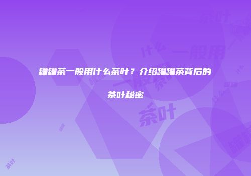 罐罐茶一般用什么茶叶？介绍罐罐茶背后的茶叶秘密