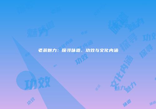 老茶魅力：探寻味道、功效与文化内涵