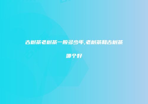 古树茶老树茶一般多少年,老树茶和古树茶哪个好