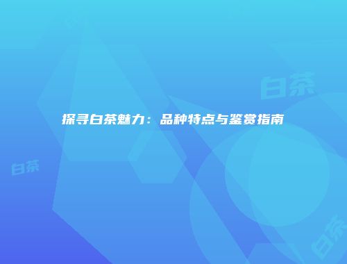 探寻白茶魅力：品种特点与鉴赏指南