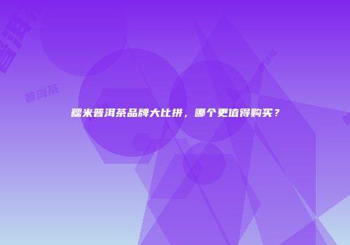 糯米普洱茶品牌大比拼，哪个更值得购买？
