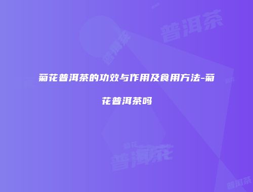 菊花普洱茶的功效与作用及食用方法-菊花普洱茶吗