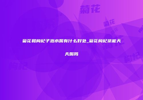 菊花和枸杞子泡水喝有什么好处_菊花枸杞茶能天天喝吗