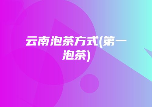云南泡茶方式(第一泡茶)