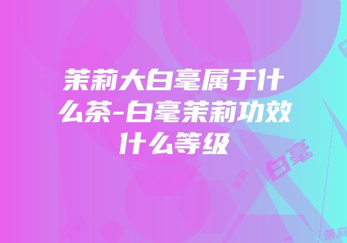 茉莉大白毫属于什么茶-白毫茉莉功效什么等级