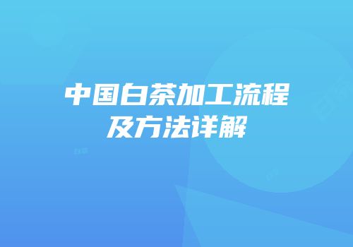 中国白茶加工流程及方法详解