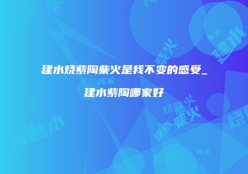 建水烧紫陶柴火是我不变的感受_建水紫陶哪家好