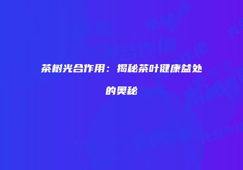茶树光合作用：揭秘茶叶健康益处的奥秘
