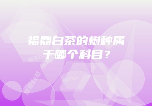 福鼎白茶的树种属于哪个科目？