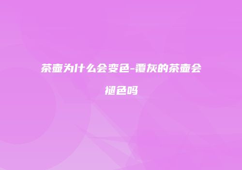 茶壶为什么会变色-覆灰的茶壶会褪色吗